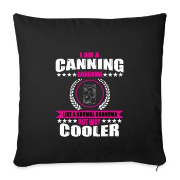 Drôle de grand-mère en conserve qui bouillonne - Housse de coussin décorative 45 x 45 cm - noir - Devant