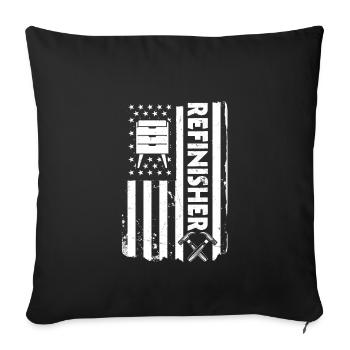 USA Refinisher - Möbel Flipping - Sofakissenbezug 45 x 45 cm - Schwarz - Vorne