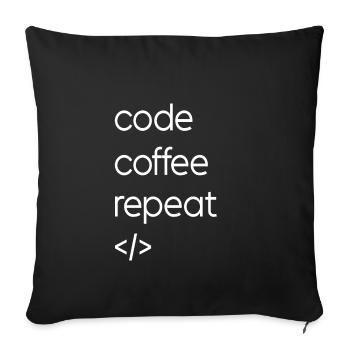 Code Coffee Repetition - Sofa pillowcase 17,3'' x 17,3'' (45 x 45 cm) - black - Front