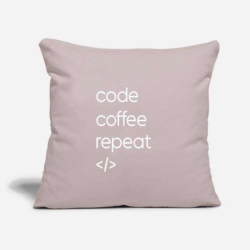 Code Coffee Répétition Housse de coussin décorative 45 x 45 cm
