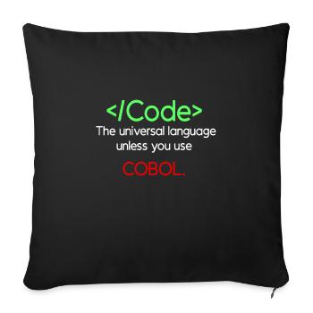 Funny Cobol Code Design - Sofa pillowcase 17,3'' x 17,3'' (45 x 45 cm) - black - Front