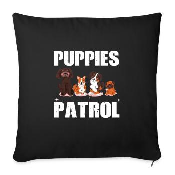 Puppy Patrol - Sofa pillowcase 17,3'' x 17,3'' (45 x 45 cm) - black - Front