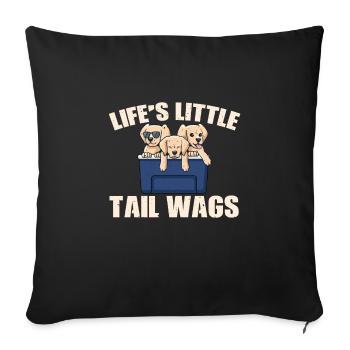 Cute puppy saying - Sofa pillowcase 17,3'' x 17,3'' (45 x 45 cm) - black - Front
