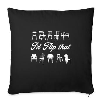 Retournement de meubles - Housse de coussin décorative 45 x 45 cm - noir - Devant