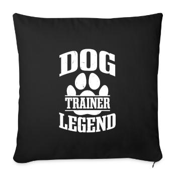 Légende du dresseur de chiens - Housse de coussin décorative 45 x 45 cm - noir - Devant