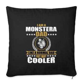Monstera Papa pour les jardiniers et les hommes - Housse de coussin décorative 45 x 45 cm - noir - Devant