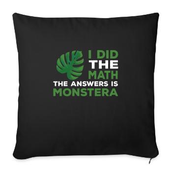 Monstera plant proverb for gardeners - Sofa pillowcase 17,3'' x 17,3'' (45 x 45 cm) - black - Front