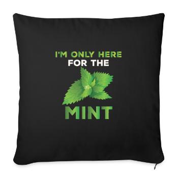Drôle d’amateur de menthe Dicton - Housse de coussin décorative 45 x 45 cm - noir - Devant