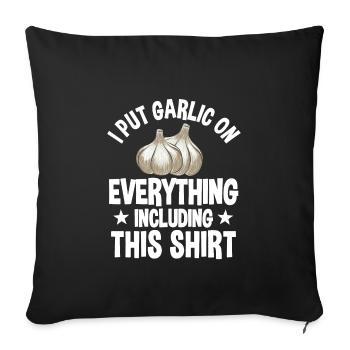 Funny Garlic Shirt - Sofa pillowcase 17,3'' x 17,3'' (45 x 45 cm) - black - Front