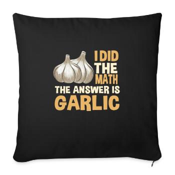 Blague sur l’ail - Housse de coussin décorative 45 x 45 cm - noir - Devant