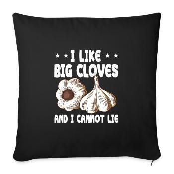 Funny garlic clove saying - Sofa pillowcase 17,3'' x 17,3'' (45 x 45 cm) - black - Front