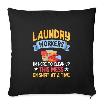 Funny Laundry Worker Gift - Sofa pillowcase 17,3'' x 17,3'' (45 x 45 cm) - black - Front