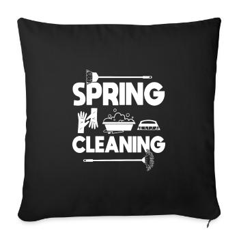 Nettoyage de printemps - Housse de coussin décorative 45 x 45 cm - noir - Devant
