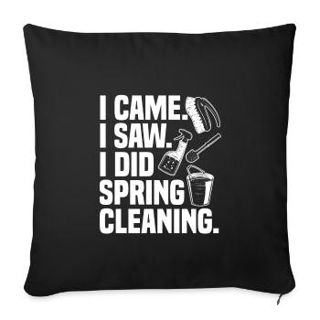 Conception de nettoyage de printemps amusante - Housse de coussin décorative 45 x 45 cm - noir - Devant