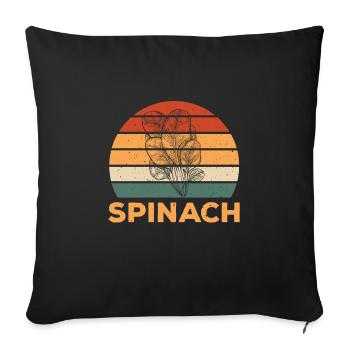 Retro Spinach Design - Sofa pillowcase 17,3'' x 17,3'' (45 x 45 cm) - black - Front