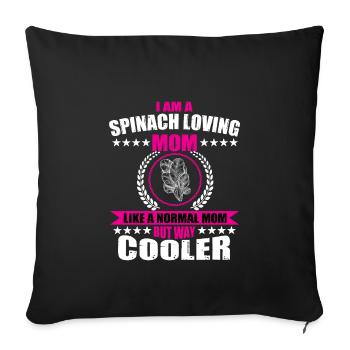 Spinach lover mom for women - Sofa pillowcase 17,3'' x 17,3'' (45 x 45 cm) - black - Front