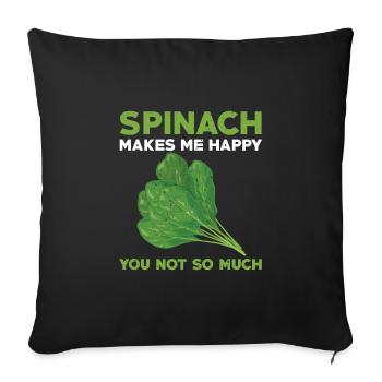 Funny Spinach Lovers Proverb - Sofa pillowcase 17,3'' x 17,3'' (45 x 45 cm) - black - Front