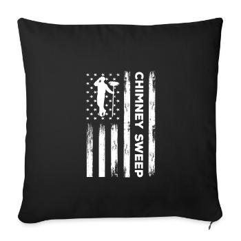 USA Flag Chimney Sweep - Sofa pillowcase 17,3'' x 17,3'' (45 x 45 cm) - black - Front