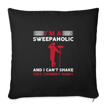 Funny chimney sweep costume - Sofa pillowcase 17,3'' x 17,3'' (45 x 45 cm) - black - Front