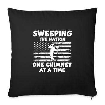American Chimney Sweep Design - Sofa pillowcase 17,3'' x 17,3'' (45 x 45 cm) - black - Front