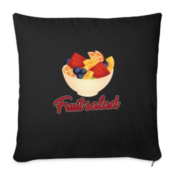 Conception de saladier de fruits - Housse de coussin décorative 45 x 45 cm - noir - Devant