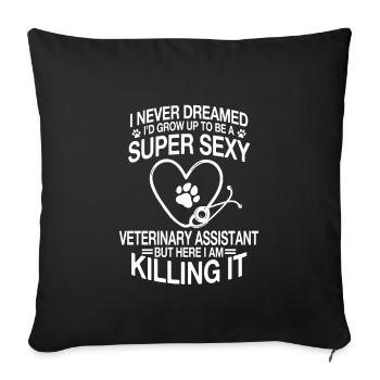 Funny Veterinary Assistant T-shirt - Sofa pillowcase 17,3'' x 17,3'' (45 x 45 cm) - black - Front