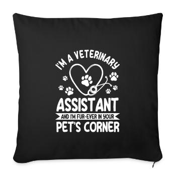 Veterinary Assistant - Sofa pillowcase 17,3'' x 17,3'' (45 x 45 cm) - black - Front