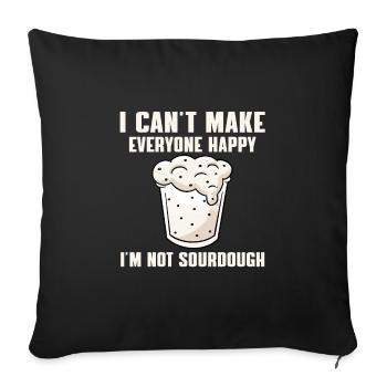 Lustiger Sauerteigliebhaber Spruch - Sofakissenbezug 45 x 45 cm - Schwarz - Vorne