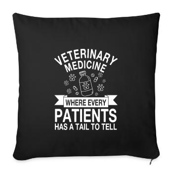 Cute veterinary medicine motif - Sofa pillowcase 17,3'' x 17,3'' (45 x 45 cm) - black - Front