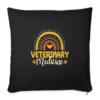 Cute Veterinary Medicine Gift - Sofa pillowcase 17,3'' x 17,3'' (45 x 45 cm) - black - Front