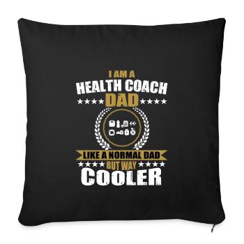 Health Coach Papa - Sofa pillowcase 17,3'' x 17,3'' (45 x 45 cm) - black - Front