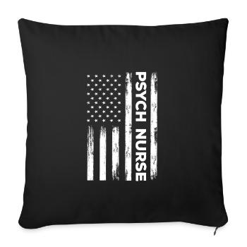 Infirmière psychiatrique américaine - Housse de coussin décorative 45 x 45 cm - noir - Devant