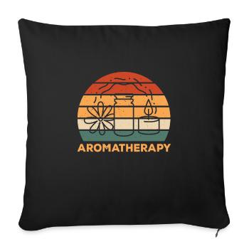 Conception d’aromathérapie rétro - Housse de coussin décorative 45 x 45 cm - noir - Devant