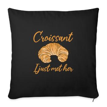 Drôle de design de croissant - Housse de coussin décorative 45 x 45 cm - noir - Devant