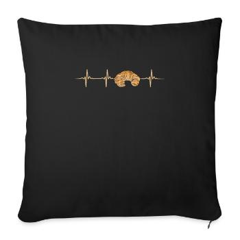 Battement de cœur croissant - Housse de coussin décorative 45 x 45 cm - noir - Devant
