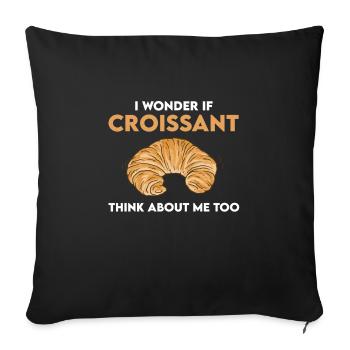 Drôle de design de croissant - Housse de coussin décorative 45 x 45 cm - noir - Devant