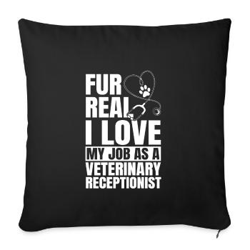Réceptionniste vétérinaire - Housse de coussin décorative 45 x 45 cm - noir - Devant