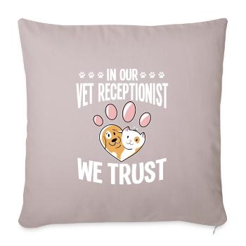 Cadeau de réceptionniste vétérinaire mignon - Housse de coussin décorative 45 x 45 cm - taupe clair - Devant