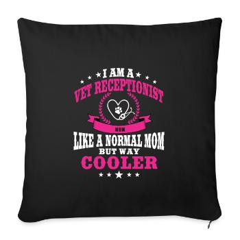 Drôle de vétérinaire réceptionniste mère - Housse de coussin décorative 45 x 45 cm - noir - Devant