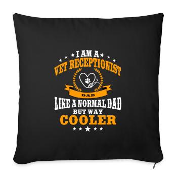 Drôle de vétérinaire réceptionniste père - Housse de coussin décorative 45 x 45 cm - noir - Devant