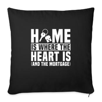 Drôle de propriétaire disant - Housse de coussin décorative 45 x 45 cm - noir - Devant