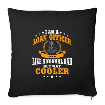 Loan Officer Papa - Sofa pillowcase 17,3'' x 17,3'' (45 x 45 cm) - black - Front