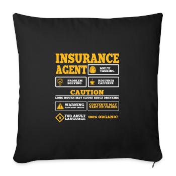 Insurance agent - Sofa pillowcase 17,3'' x 17,3'' (45 x 45 cm) - black - Front