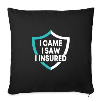 Insurance Agent Design - Sofa pillowcase 17,3'' x 17,3'' (45 x 45 cm) - black - Front