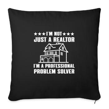 Funny Real Estate Agent Gift - Sofa pillowcase 17,3'' x 17,3'' (45 x 45 cm) - black - Front
