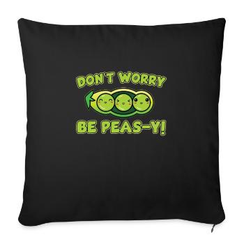 Funny pea pods pun - Sofa pillowcase 17,3'' x 17,3'' (45 x 45 cm) - black - Front