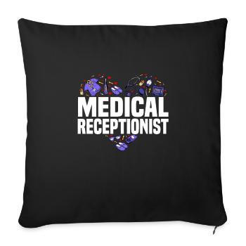 Medical receptionist - Sofa pillowcase 17,3'' x 17,3'' (45 x 45 cm) - black - Front