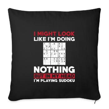 Funny Sudoku saying - Sofa pillowcase 17,3'' x 17,3'' (45 x 45 cm) - black - Front