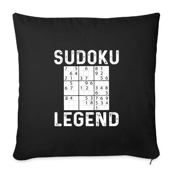 Drôle de légende du Sudoku - Housse de coussin décorative 45 x 45 cm - noir - Devant