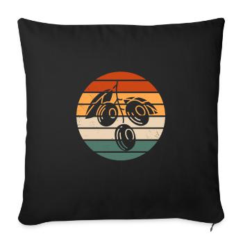 Retro Green Olive Design - Sofa pillowcase 17,3'' x 17,3'' (45 x 45 cm) - black - Front